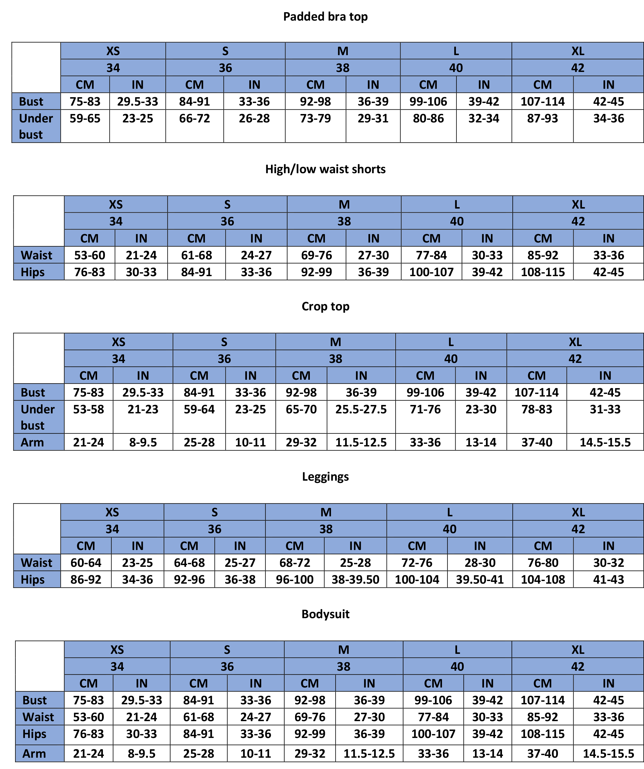 Athleta Size Chart.  Bra size charts, Bra measurements, Clothing size chart